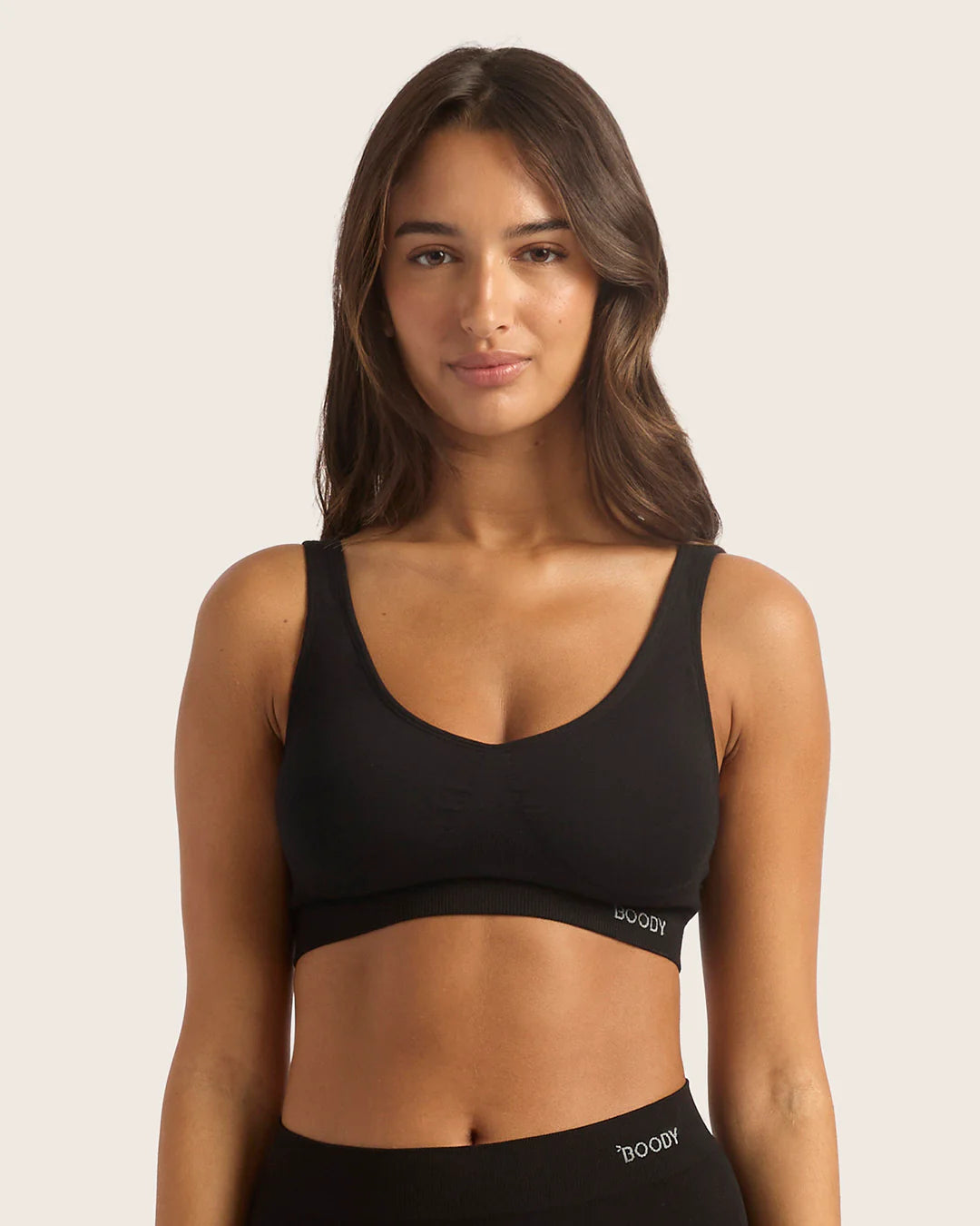 Seamfree Padded Crop Bra | black