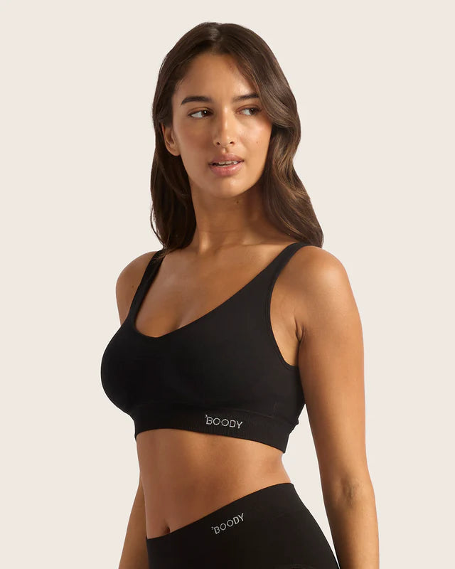 Seamfree Padded Crop Bra | black