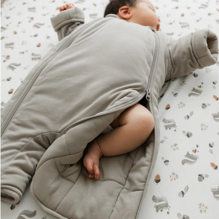 Perlimpinpin Bamboo Fitted Crib Sheet | squirrel