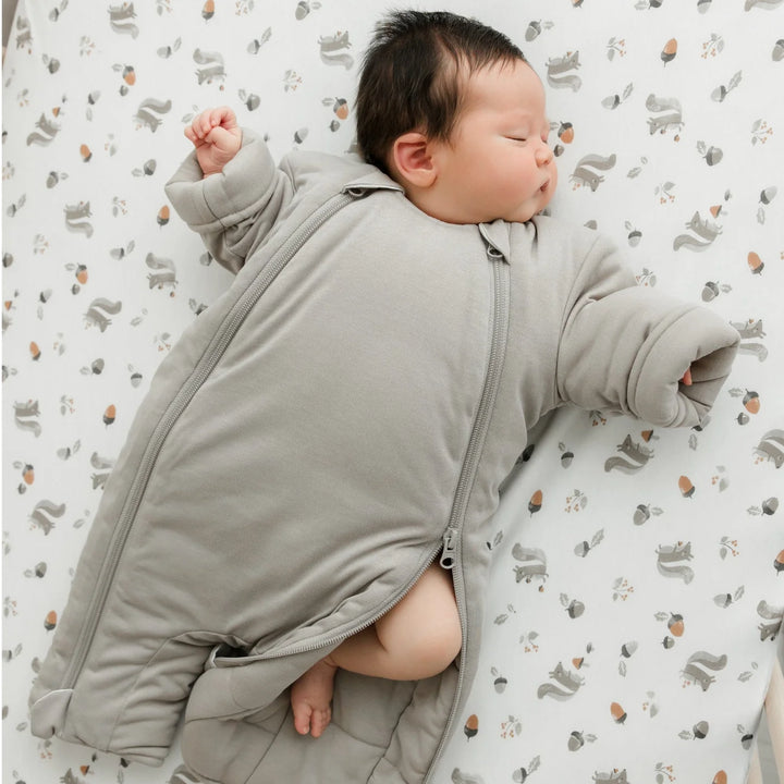 Perlimpinpin Bamboo Fitted Crib Sheet | squirrel