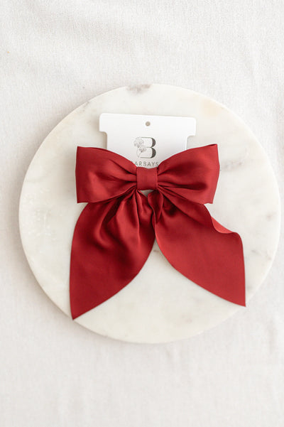 Red Matte Satin Bow