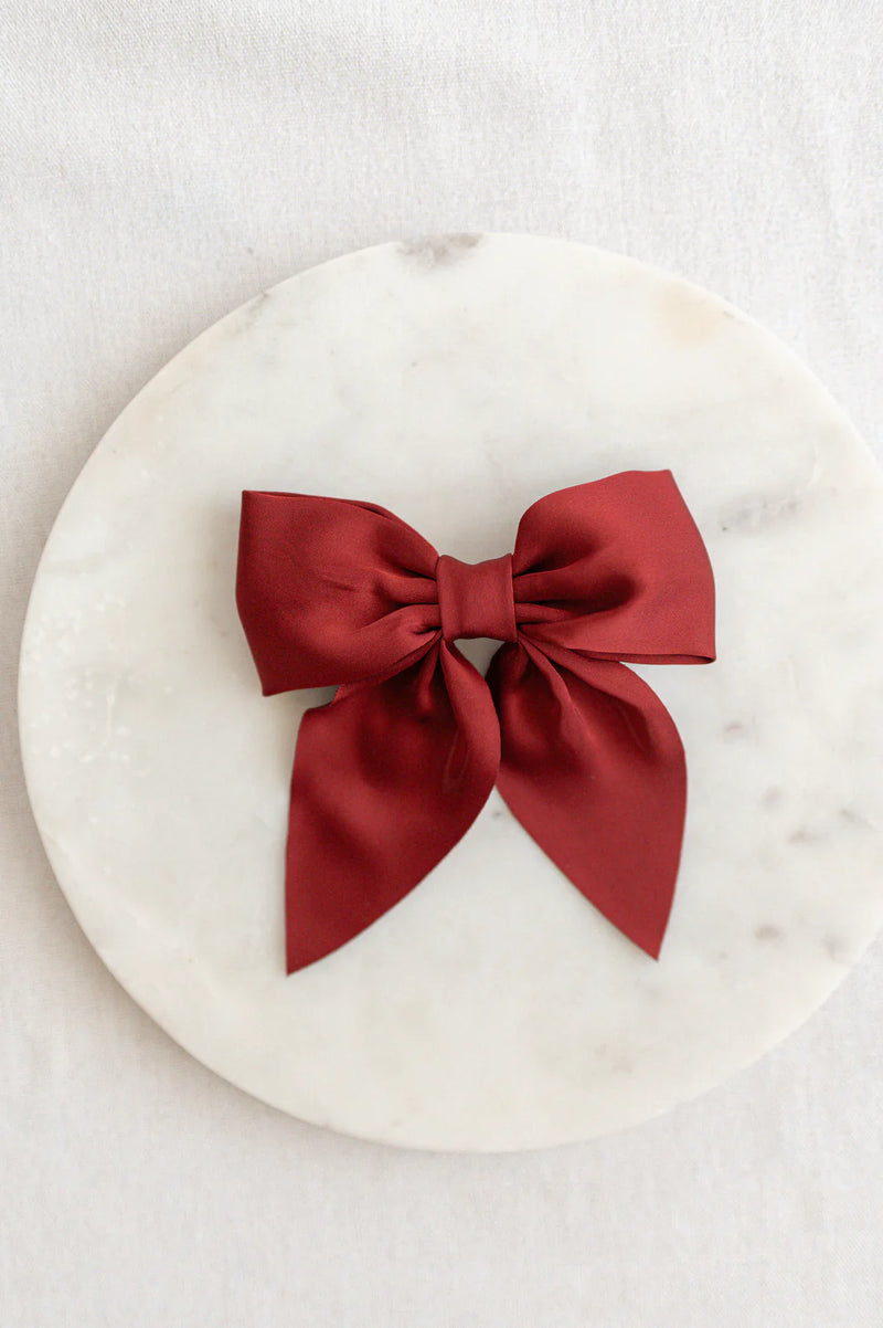 Red Matte Satin Bow