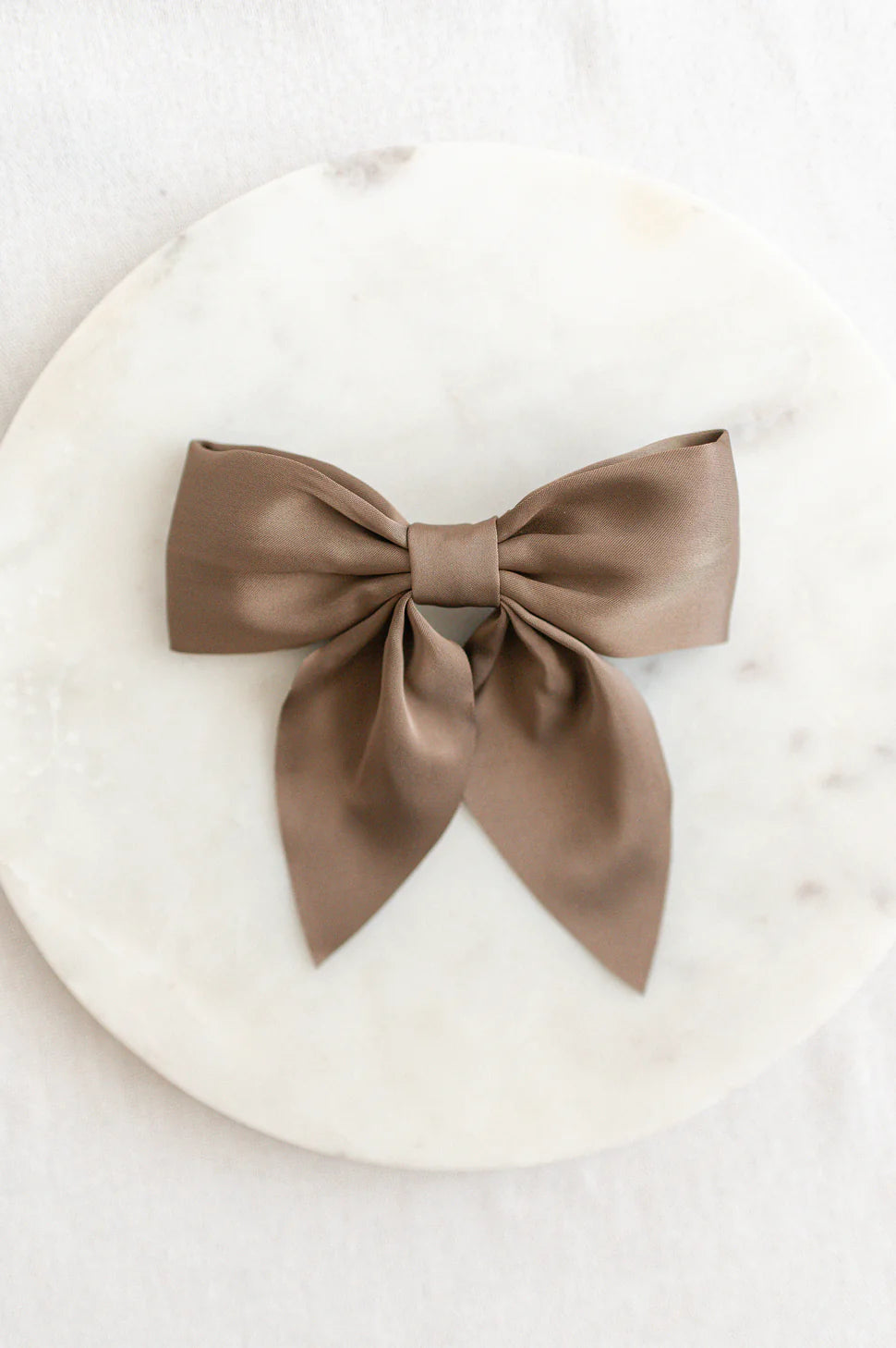 Taupe Matte Satin Bow