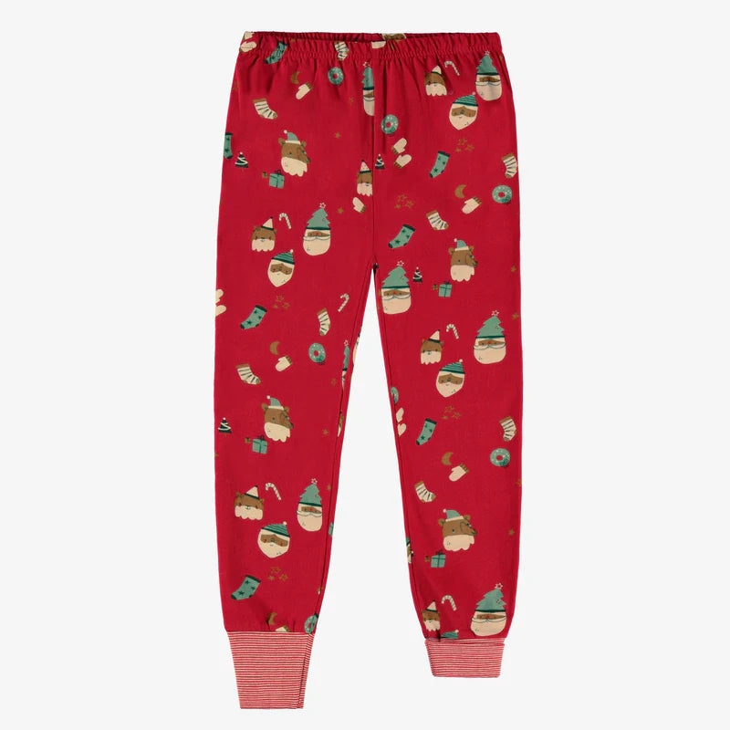 Souris Mini | Red Pajama Set with Festive All Over Print, Baby