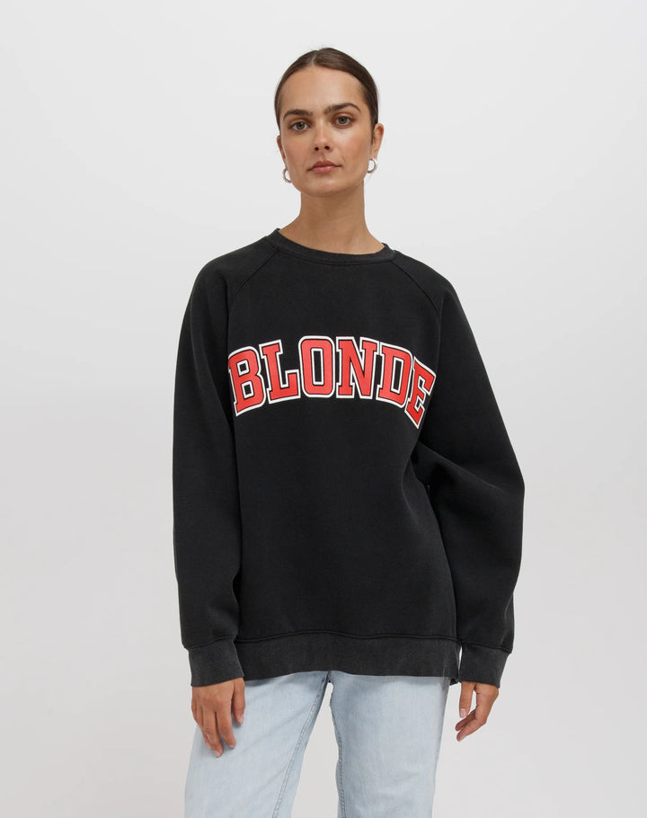BRUNETTE THE LABEL | "BLONDE" Not Your Boyfriend's Crew | Washed Black
