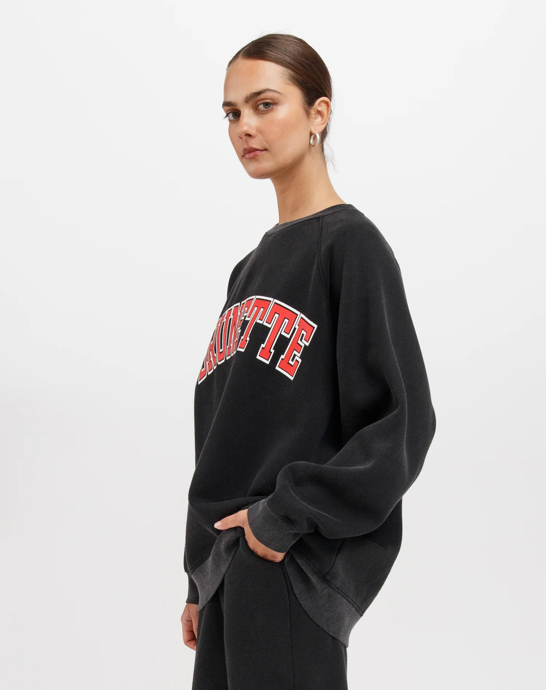 BRUNETTE THE LABEL | "BRUNETTE" Not Your Boyfriend's Crew | Washed Black