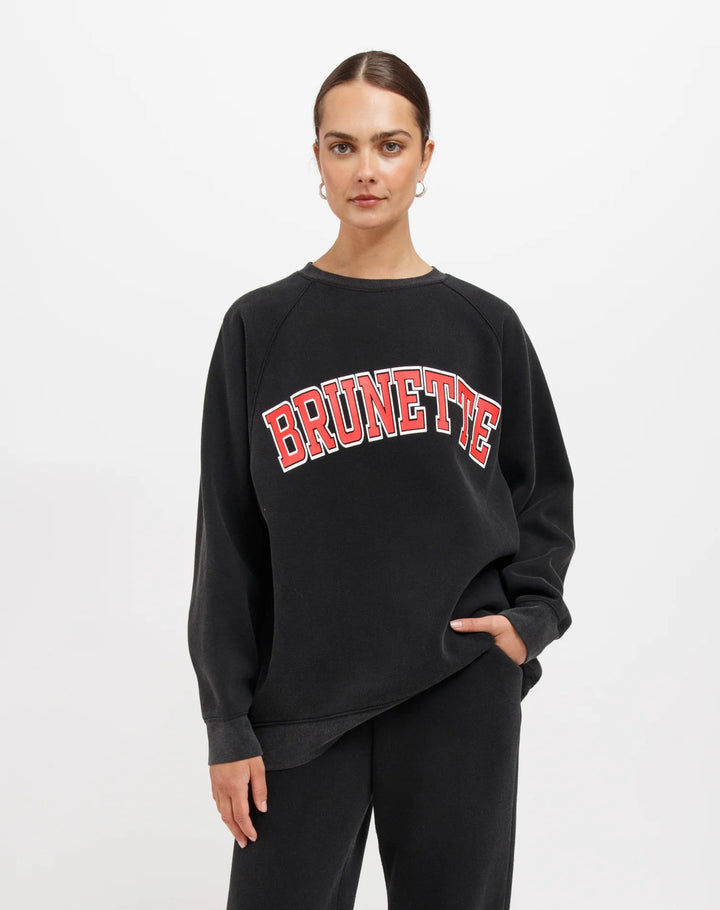 BRUNETTE THE LABEL | "BRUNETTE" Not Your Boyfriend's Crew | Washed Black