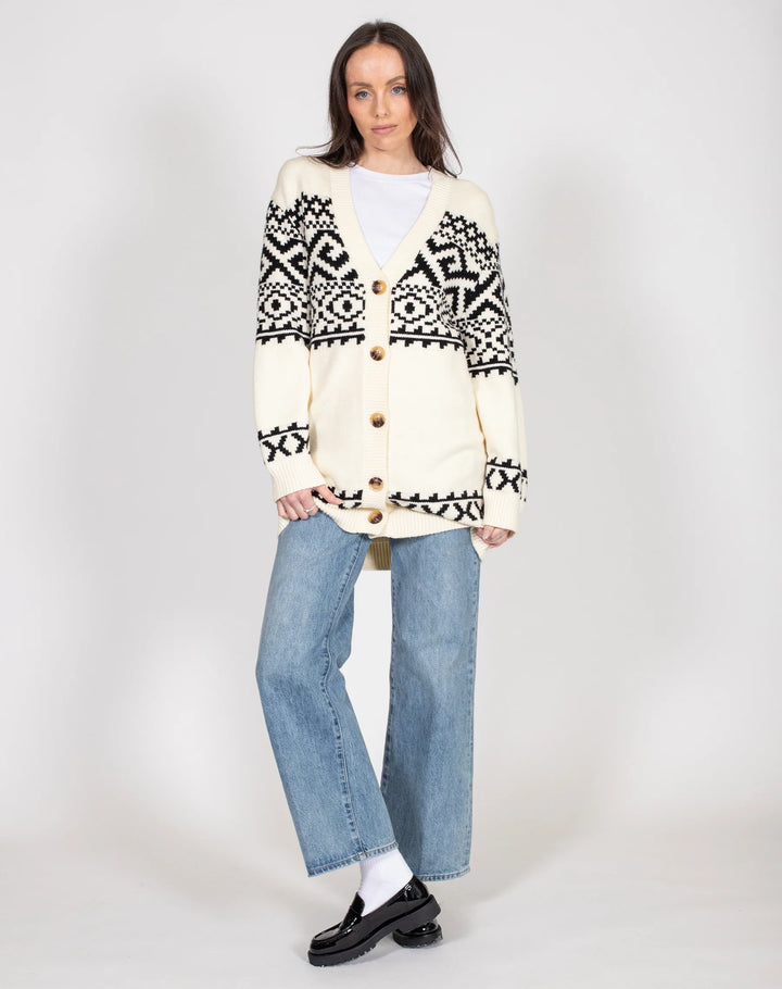 BRUNETTE THE LABEL | Fair Isle Oversized Knit Cardigan