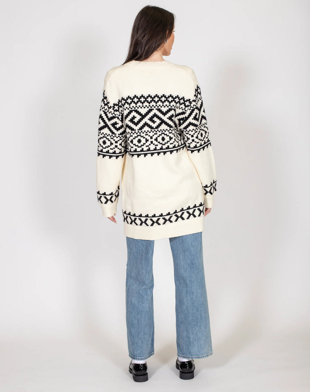 BRUNETTE THE LABEL | Fair Isle Oversized Knit Cardigan
