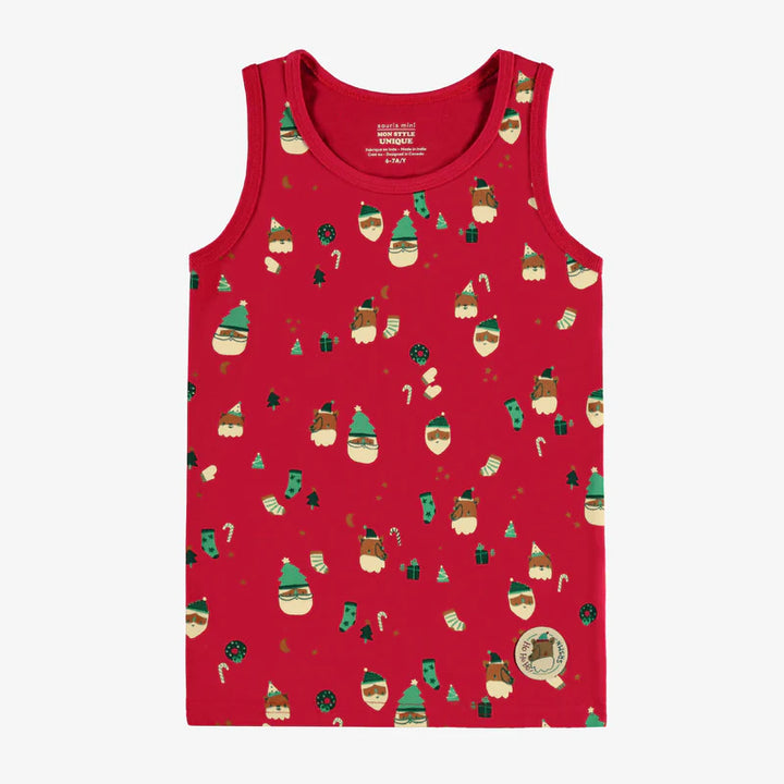 Souris Mini | Red Tank with Festive Patterns
