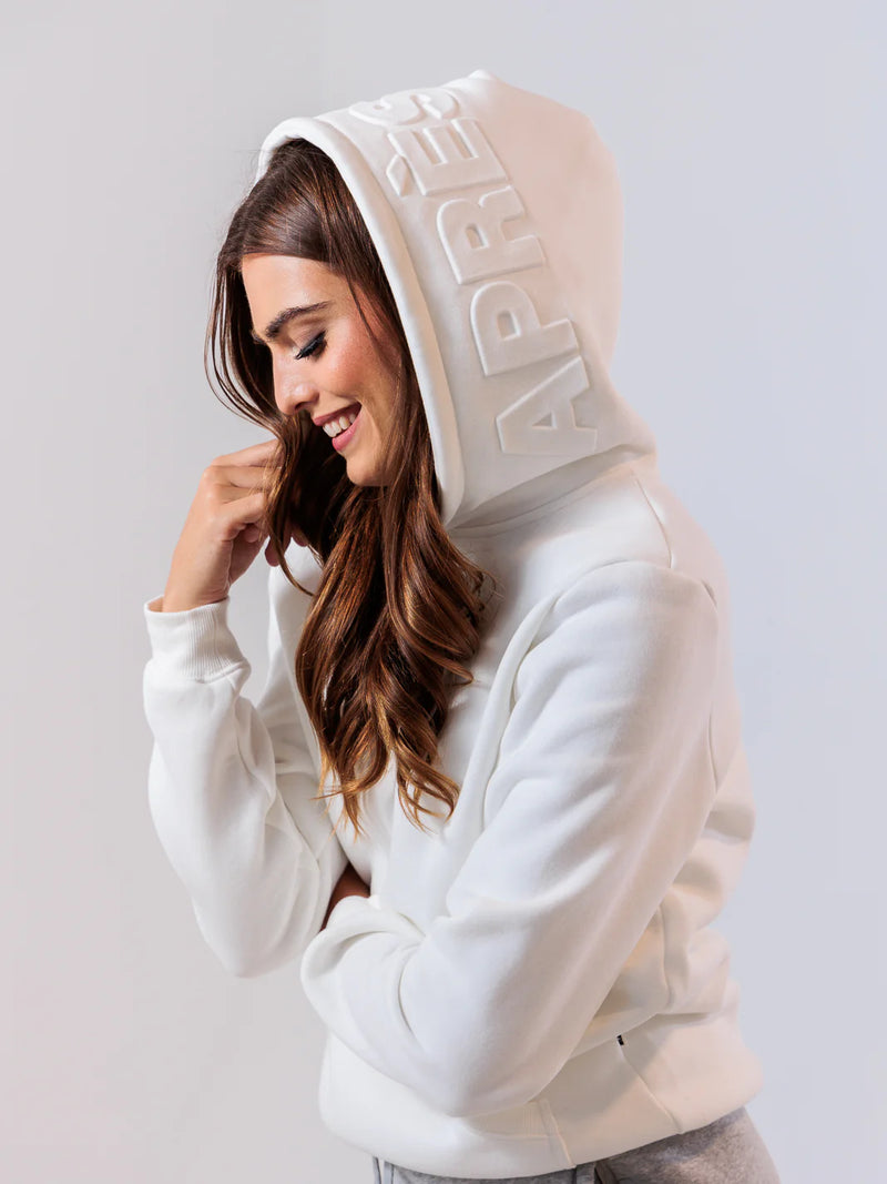 APRES ACTIF - Embossed Hoodie | White