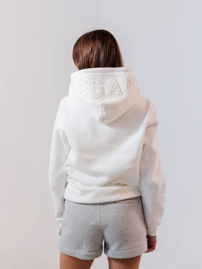 APRES ACTIF - Embossed Hoodie | White