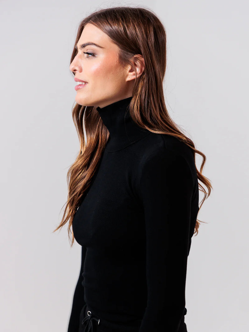 APRES ACTIF | RIBBED TURTLENECK | Black