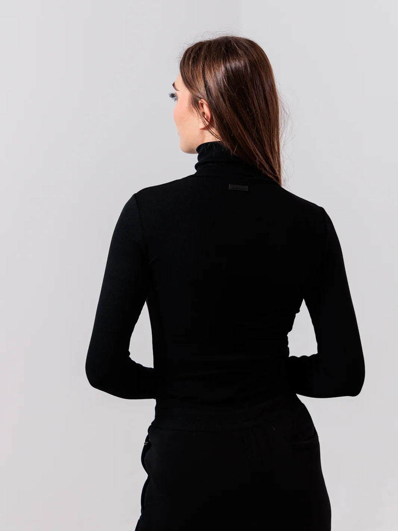 APRES ACTIF | RIBBED TURTLENECK | Black