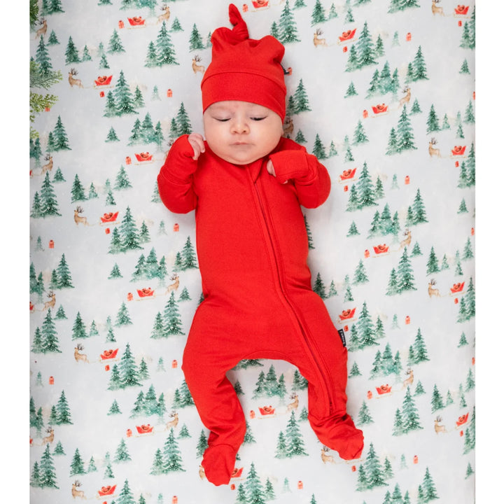 Belan J. | Footed Zipper Sleeper | santa red
