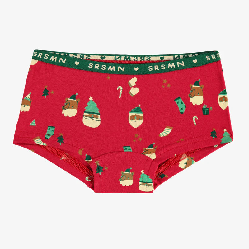 Souris Mini | Red Boyshort Panty with Holiday All Over Print