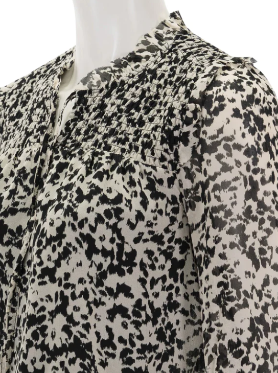 Steve Madden Drew Blouse black white sheer