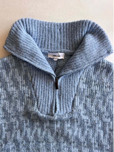 JOHN+JENN | Enzo Zip Sweater | chambray