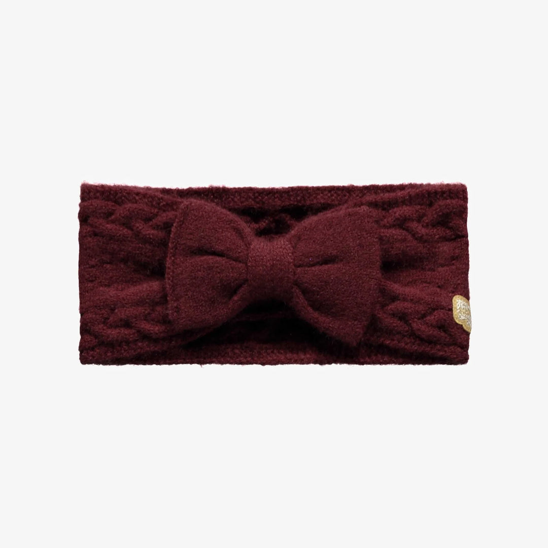 Burgundy Knit Headband with Bow