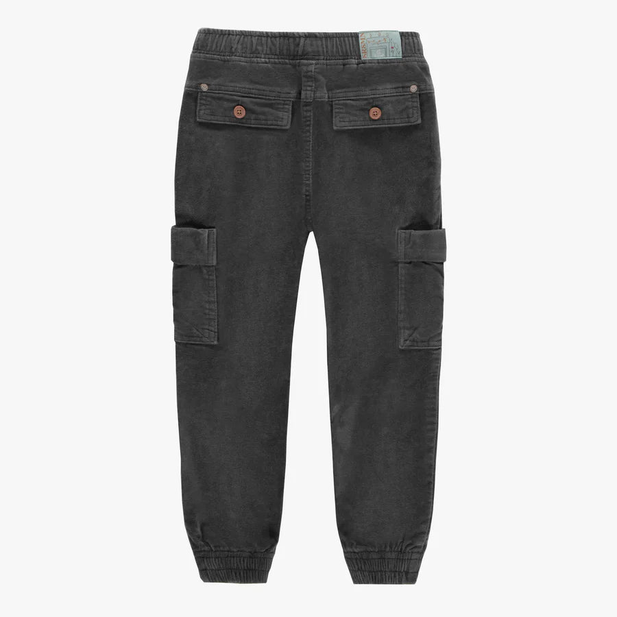 Souris Mini | Slim Fit Velvet Cargo Pant | grey