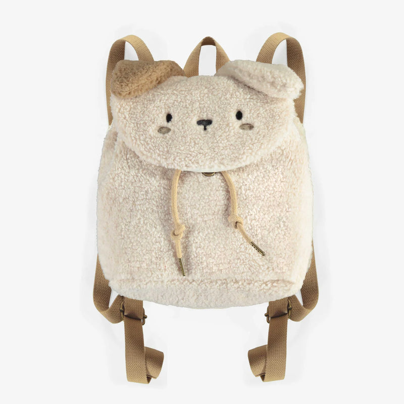 Dog Shaped Cream Backpack in Sherpa - Child