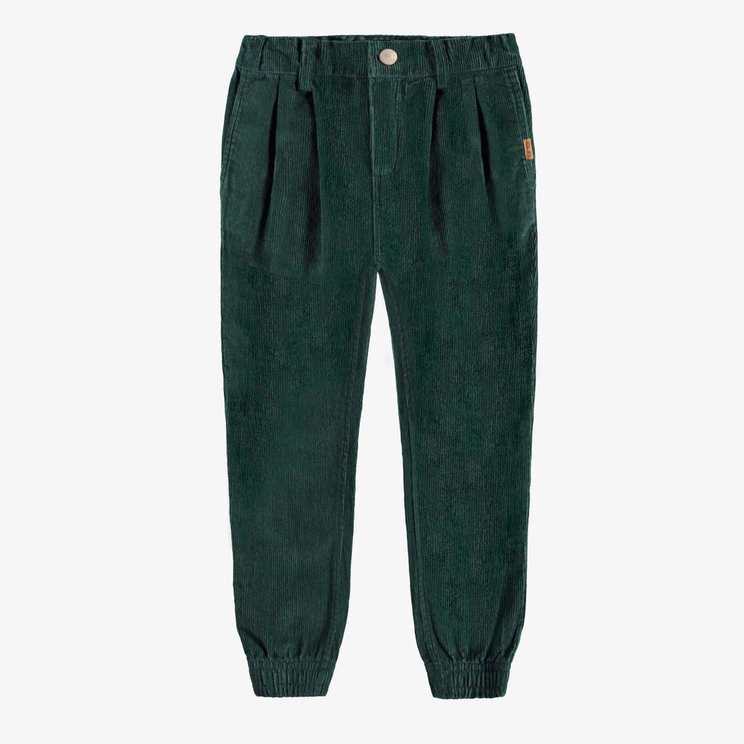 Souris Mini | Relaxed Fit Pants in Corduroy | Green