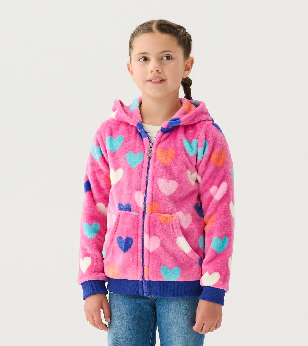 HATLEY | FLEECE ZIP-UP HOODIE | HEARTS