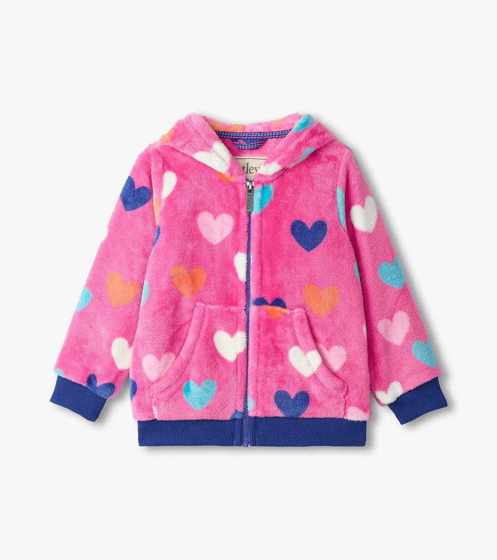 HATLEY | FLEECE ZIP-UP HOODIE | HEARTS