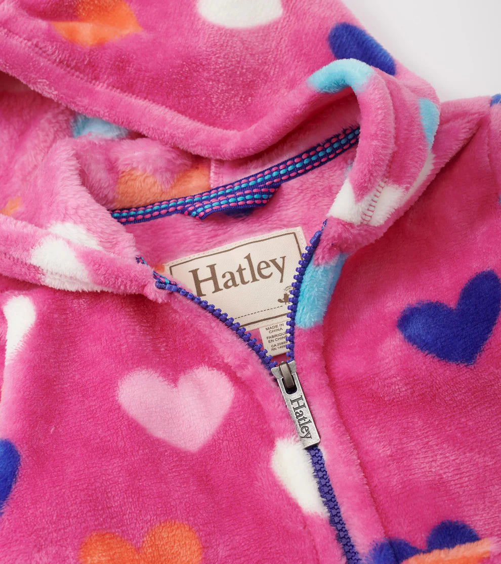 HATLEY | FLEECE ZIP-UP HOODIE | HEARTS