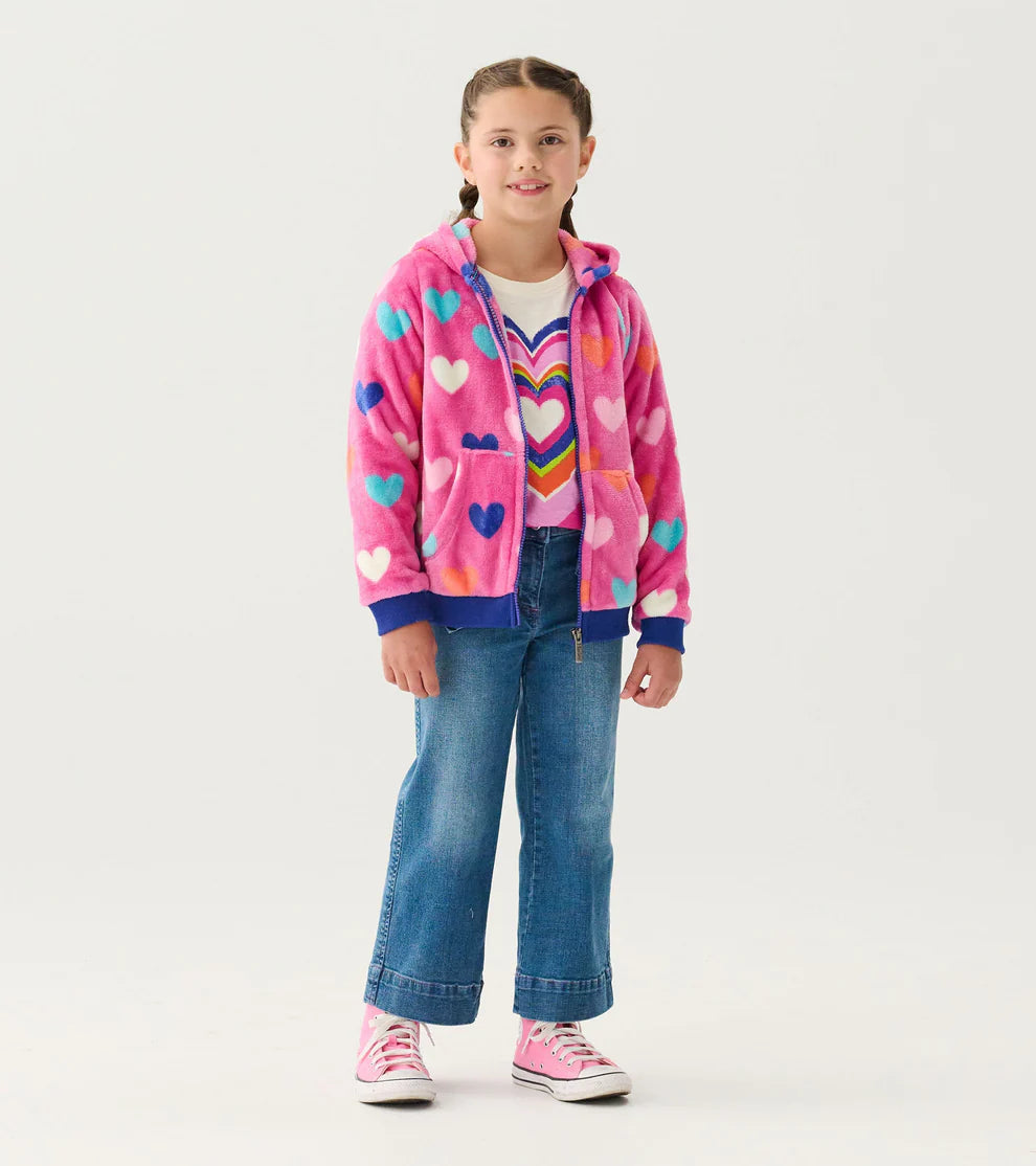 HATLEY | FLEECE ZIP-UP HOODIE | HEARTS