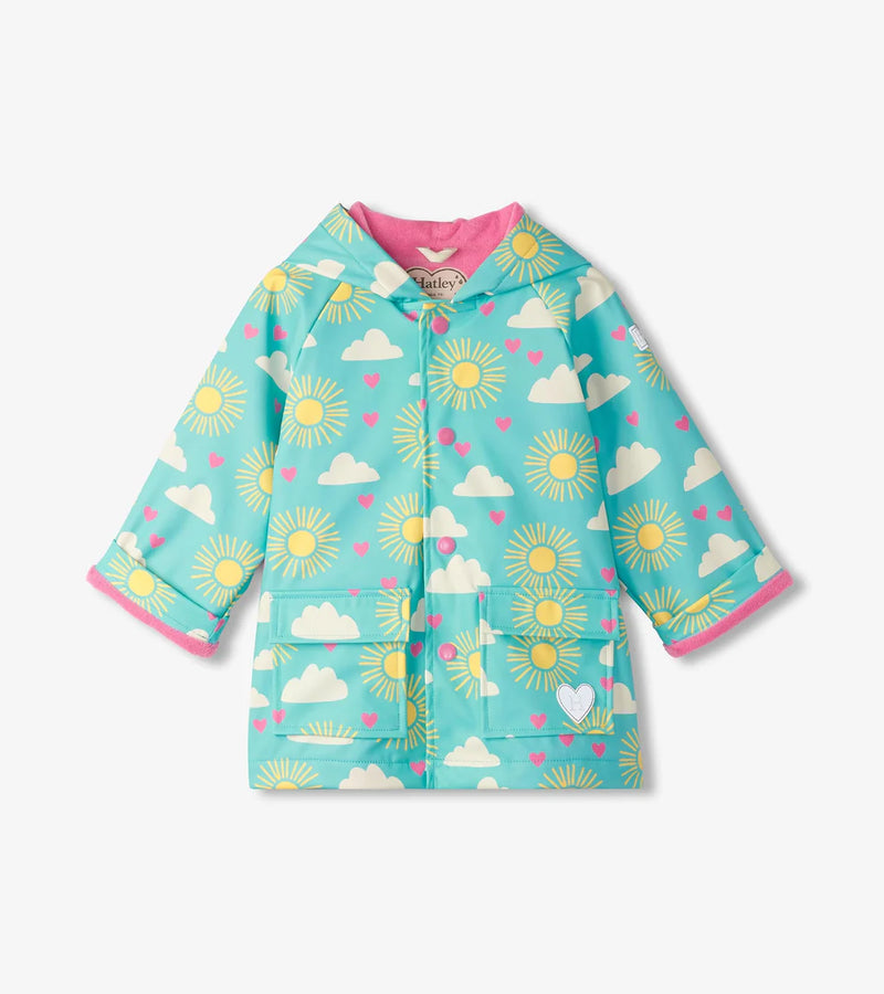 HATLEY | TODDLER BUTTON-UP RAIN JACKET | HAPPY SKIES