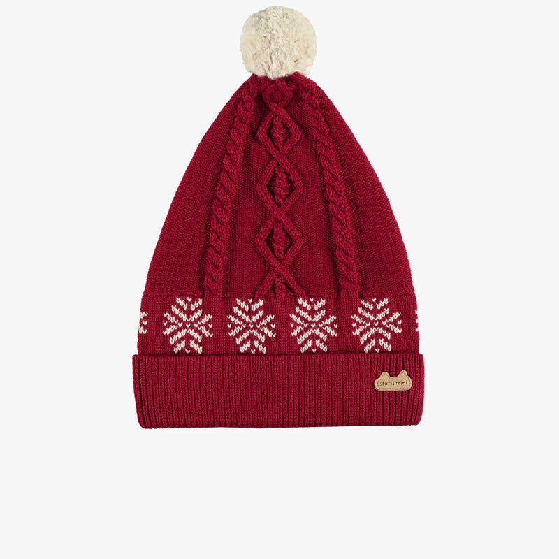 Red Knit Hat with PomPom