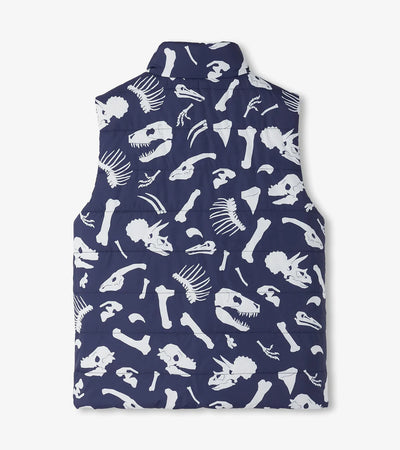 HATLEY | REVERSIBLE QUILTED VEST | DINO FOSSILS