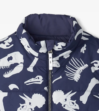 HATLEY | REVERSIBLE QUILTED VEST | DINO FOSSILS