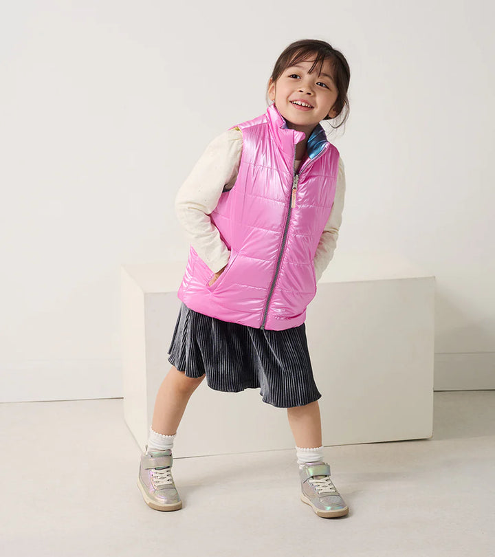 HATLEY | REVERSIBLE QUILTED VEST | RAINBOW SHINE