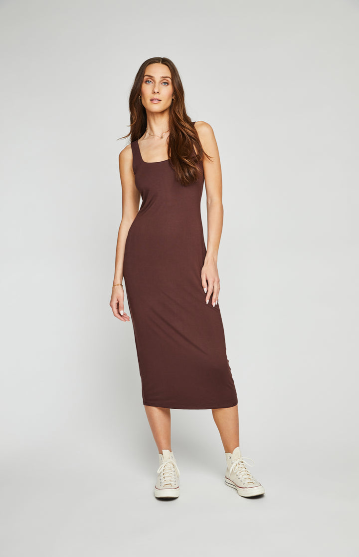 GENTLE FAWN | CHANTELLE MIDI DRESS| CHOCOLATE