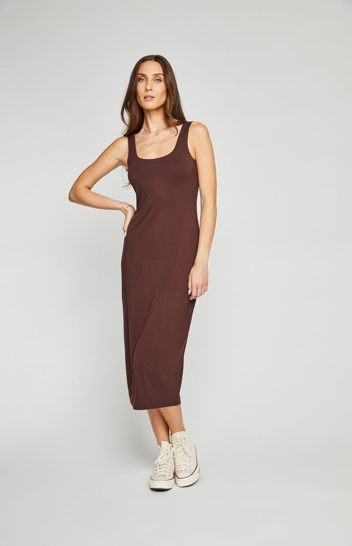 GENTLE FAWN | CHANTELLE MIDI DRESS| CHOCOLATE