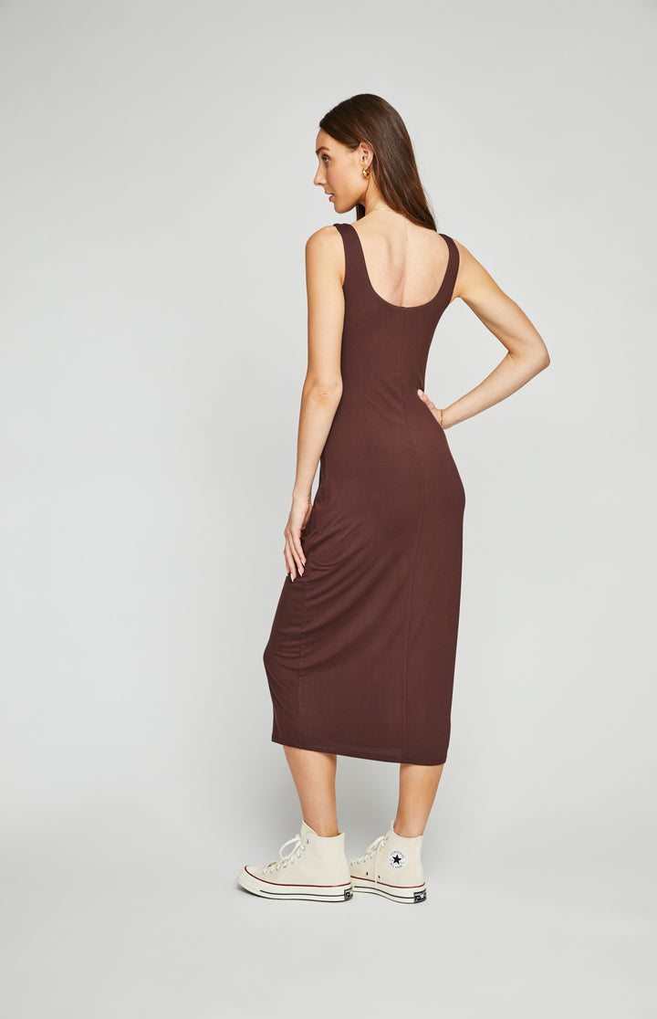 GENTLE FAWN | CHANTELLE MIDI DRESS| CHOCOLATE