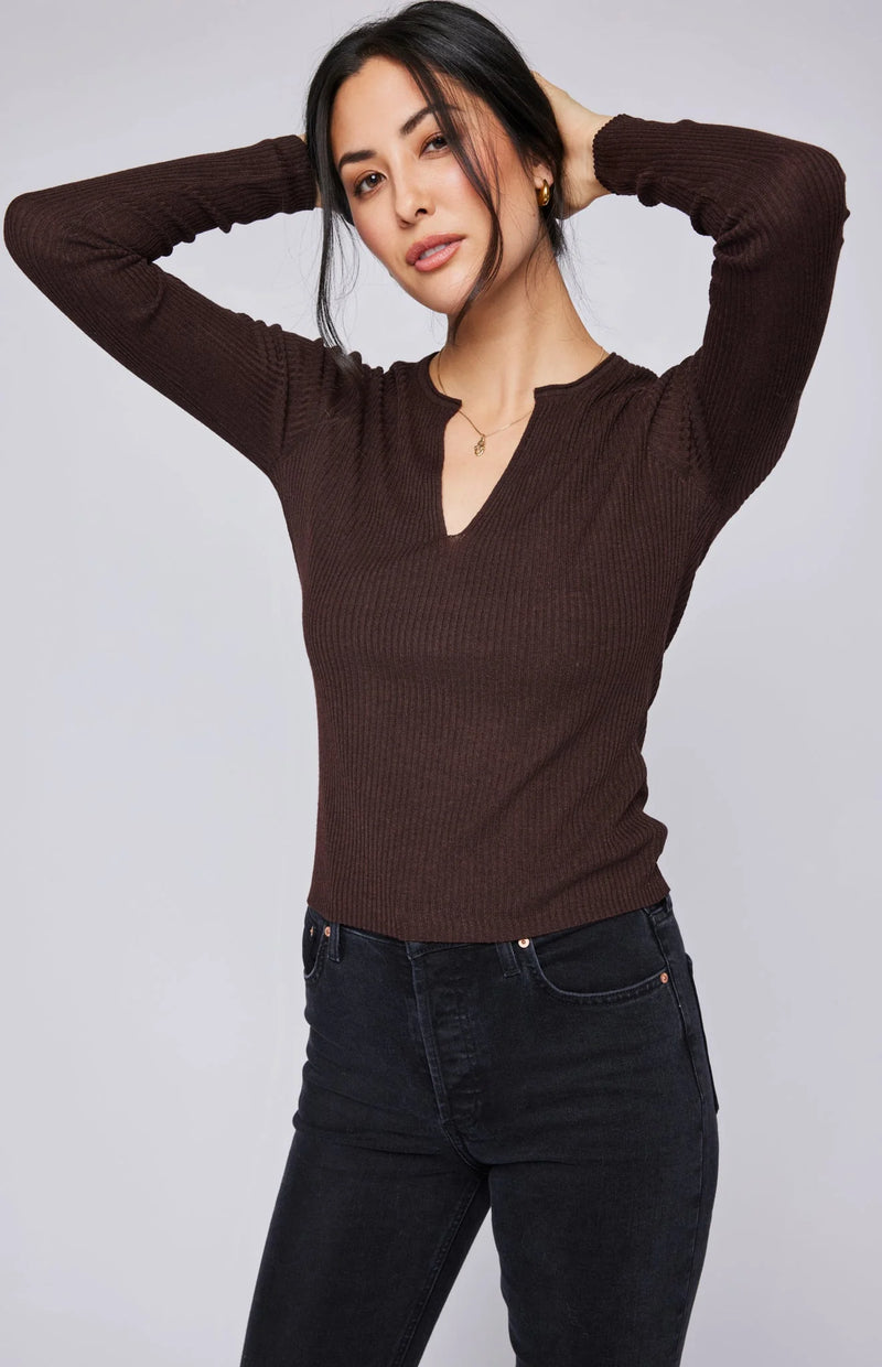 GENTLE FAWN | OLYMPIA V-NECK SWEATER | COGNAC