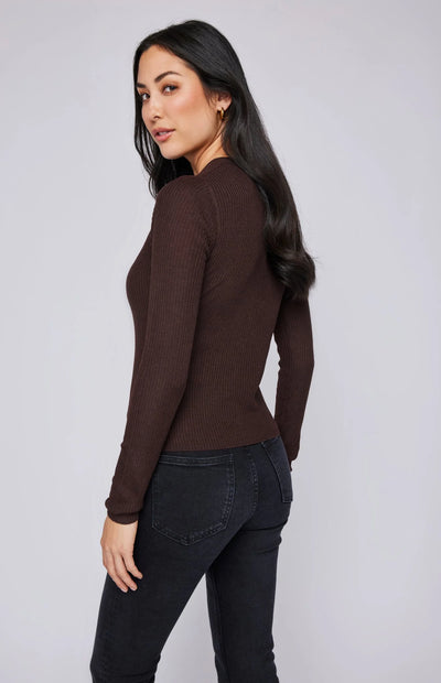 GENTLE FAWN | OLYMPIA V-NECK SWEATER | COGNAC