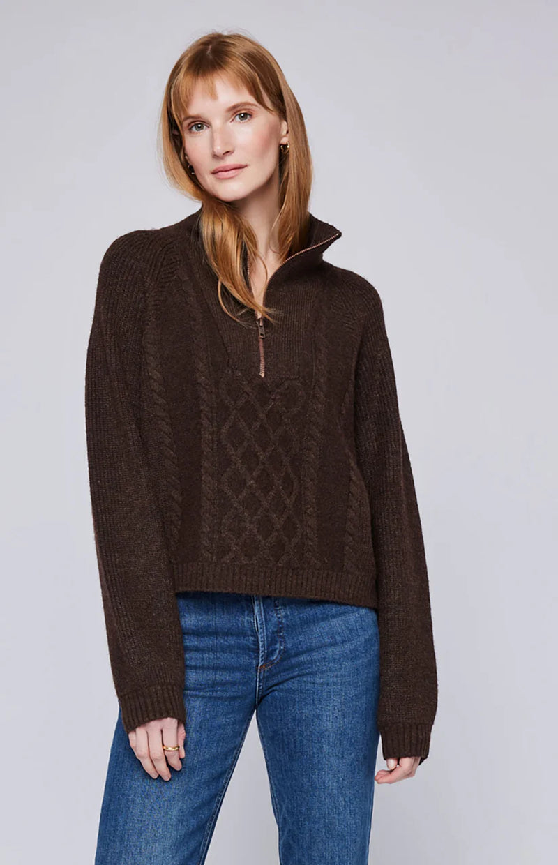 GENTLE FAWN | GEORGIE PULLOVER SWEATER | HEATHER ESPRESSO