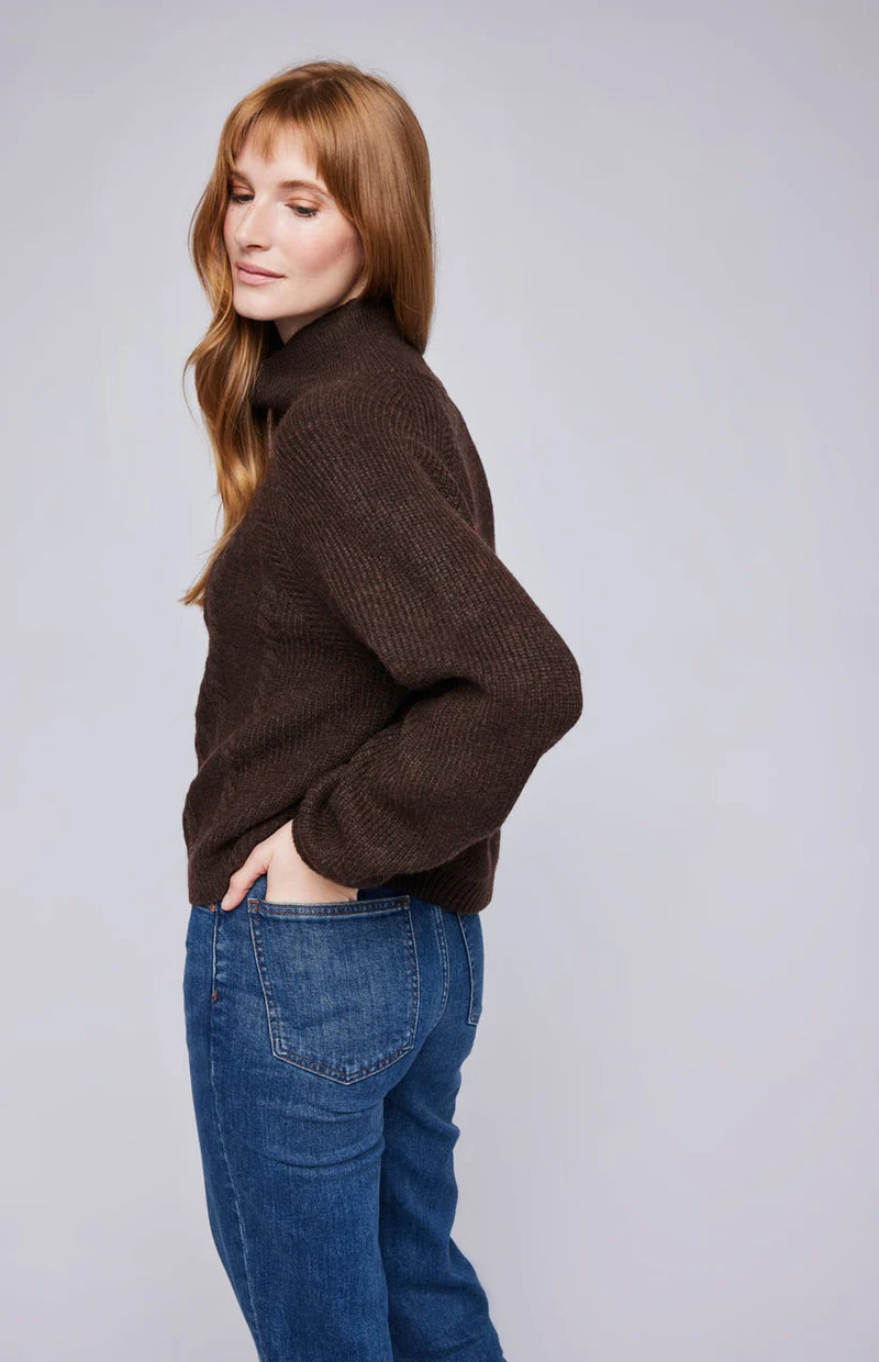 GENTLE FAWN | GEORGIE PULLOVER SWEATER | HEATHER ESPRESSO