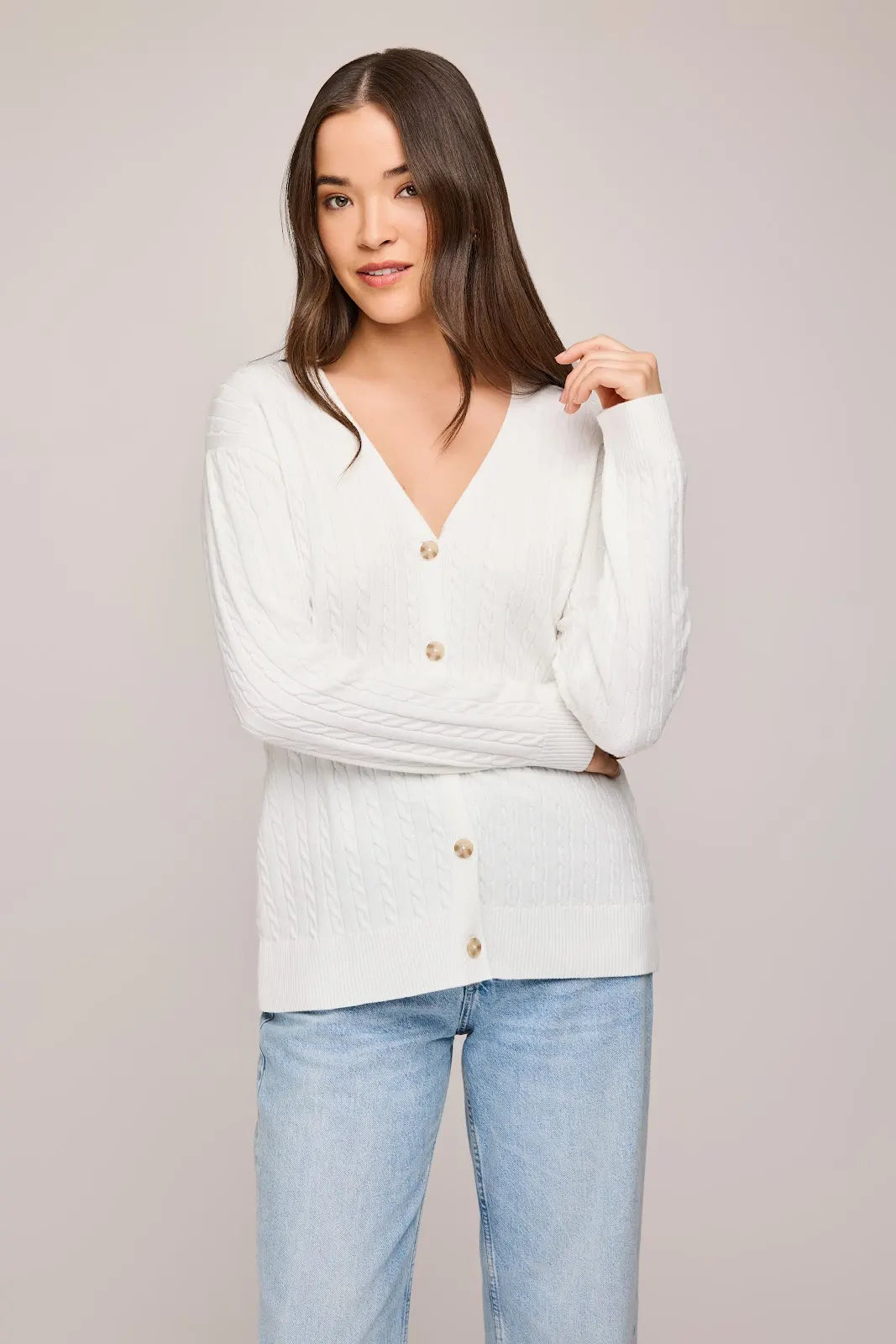 GENTLE FAWN | LUCIA CARDIGAN | WHITE