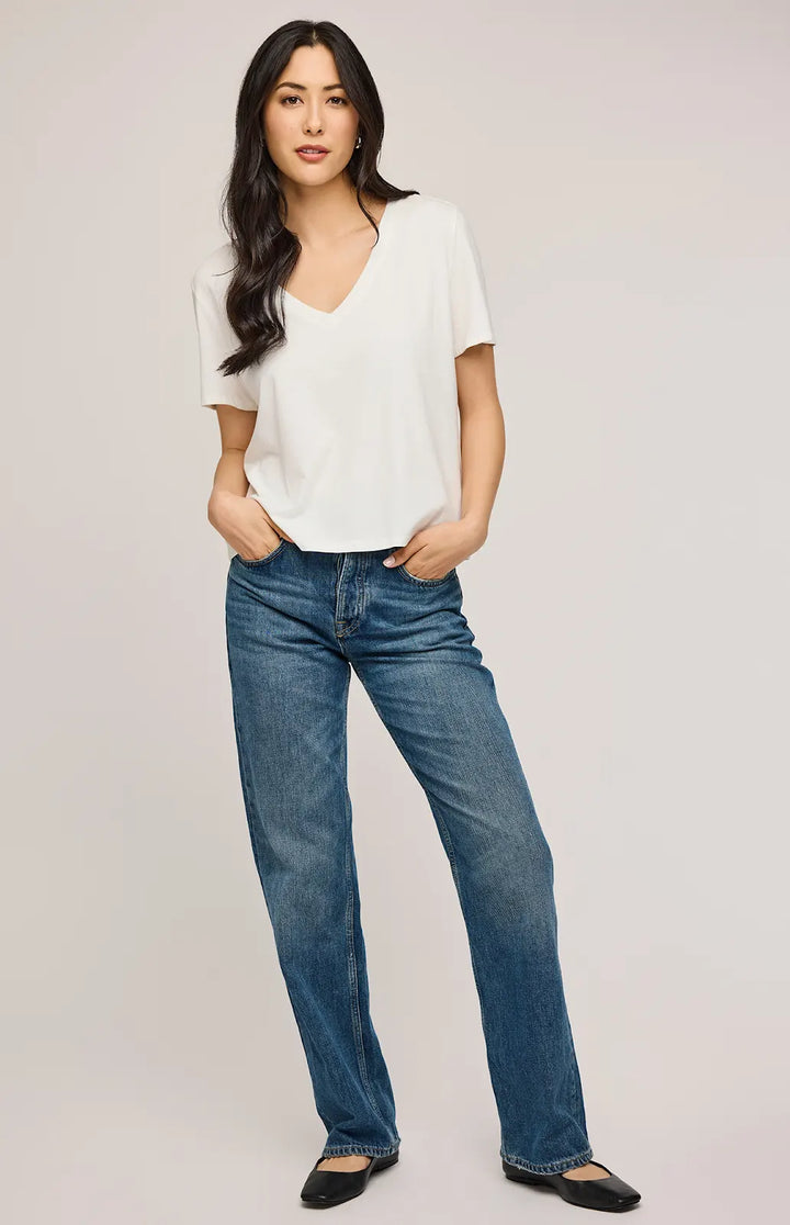 GENTLE FAWN | ICON LUCY COTTON TEE | WHITE