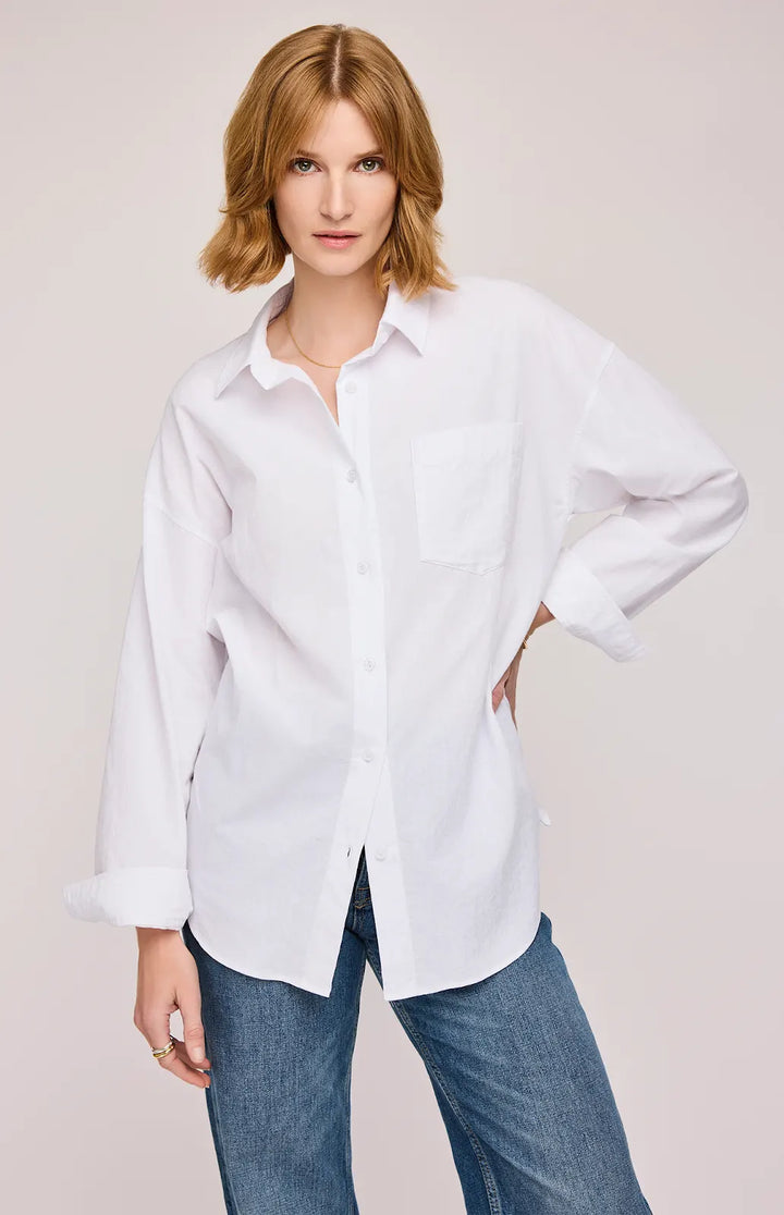 GENTLE FAWN | CALLAHAN BUTTON-UP SHIRT | WHITE