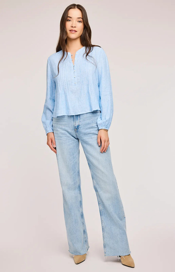 GENTLE FAWN | CHARLOTTE LONG SLEEVE TOP | CAPRI MINI STRIPE