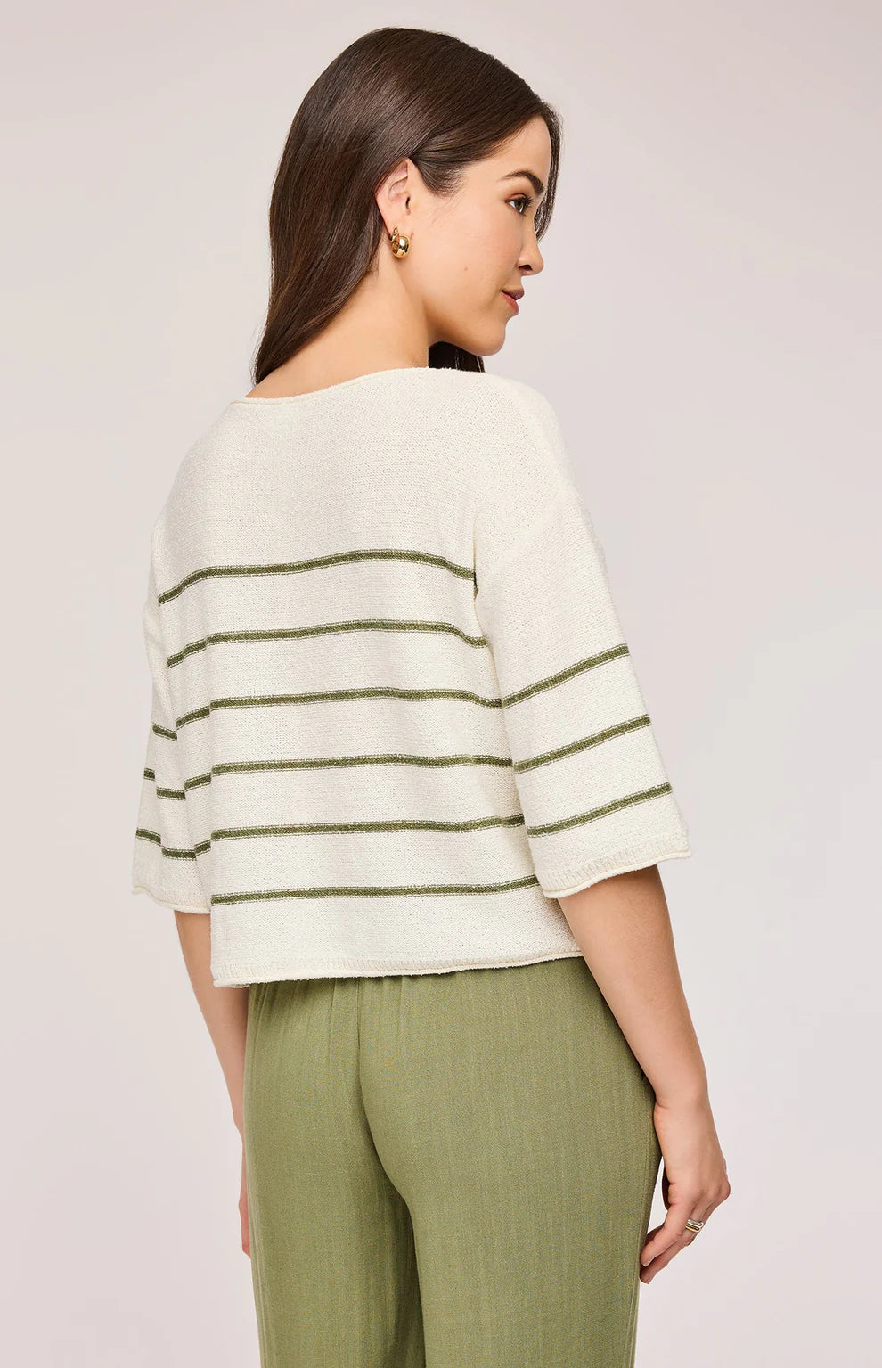 GENTLE FAWN | KERRIGAN KNIT PULLOVER | MATCHA STRIPE