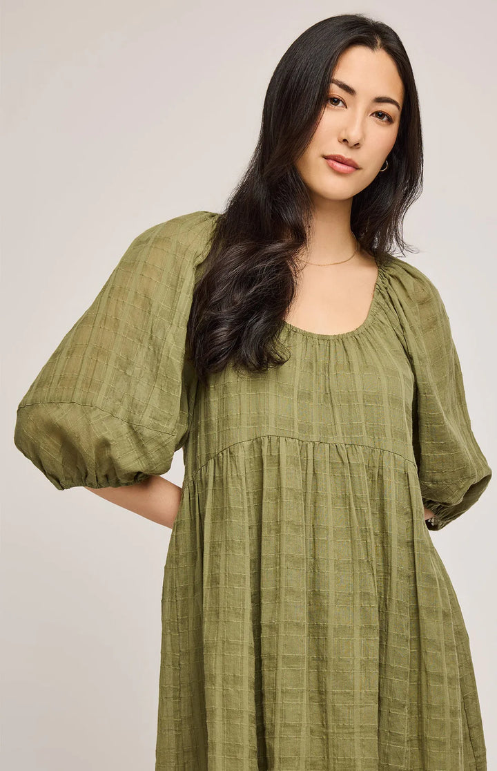GENTLE FAWN | TALLULAH COTTON MINI DRESS | MATCHA