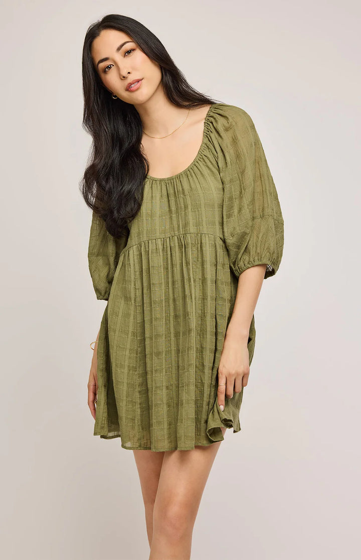 GENTLE FAWN | TALLULAH COTTON MINI DRESS | MATCHA