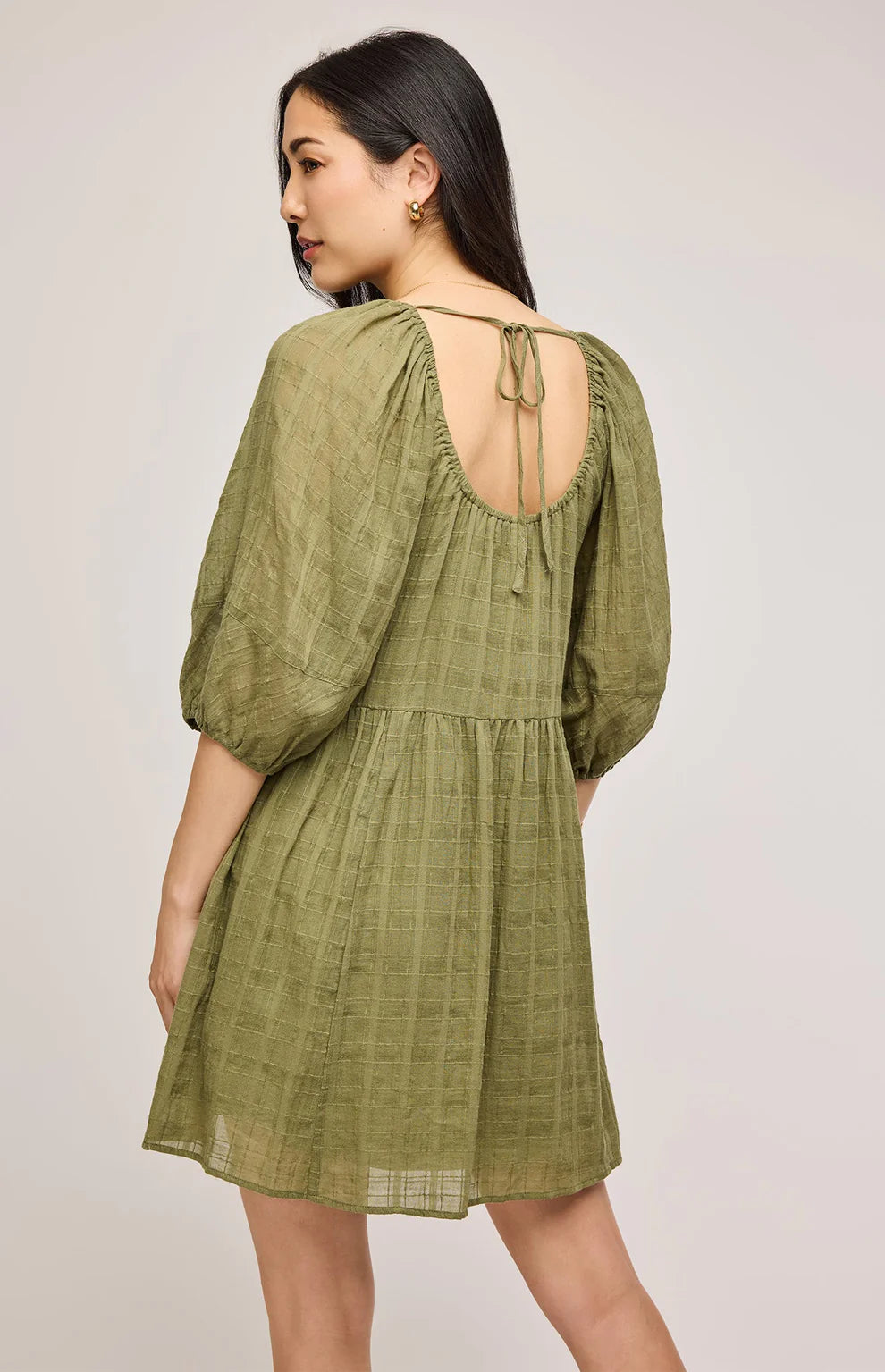 GENTLE FAWN | TALLULAH COTTON MINI DRESS | MATCHA